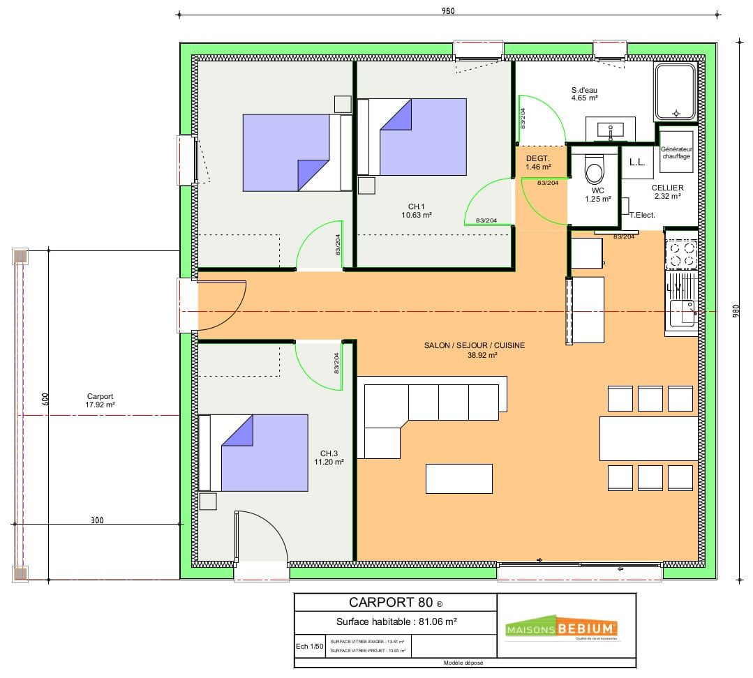 Maison 80 M2 Plain Pied Plans And Prix Maisons Bebium